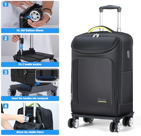 Lekebobor Travel Rolling Backpack, 18 inch Waterproof Bag with 360° Wheels for 15.6" Laptop, Convertible Airline Approved Travel Back Pack for Men & Women, Business, Commuter - Image 3
