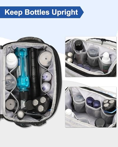 Relavel Toiletry Bag for Men, Hanging Toiletries Bag for Women Water Resistant Dopp Kit Shaving Bag, Travel Essentials Large Capacity Organizer Case for Toiletries Accessories, Black - Image 4