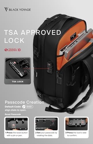 Vortex Vacuum Seal Travel Backpack 60L Exapandable Air Compression System Water Resistant TSA Lock Carry-On Suitcase Luggage Black AERO - Vacuum Pump Included - Image 8