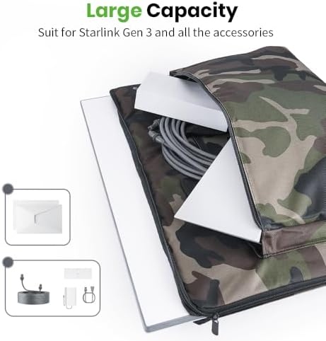 XTAR Starlink Gen 3 Satellite RV Carry Bag,Outdoor Travel Bag, Handbag for Starlink Dish and All Accessories (Camo) - Image 2