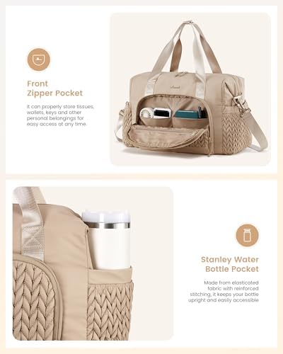 LOVEVOOK Travel Duffle Bag Gym Bag, Quilted Weekender Bags for Women Overnight Bag, Hospital Bag for Women Labor Delivery, Personal Item Travel Carry on Bag for Airplanes - Image 6