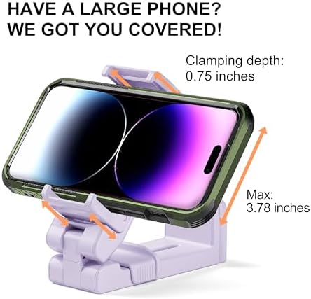 Perilogics 2025 Upgraded Travel Essentials Must Have Airplane Phone Holder Mount. Improved Ergonomic Lever, Perfect for Long Flight, Cruise, Desk, Travel Gift for Content Creator (Lavendar) - Image 8