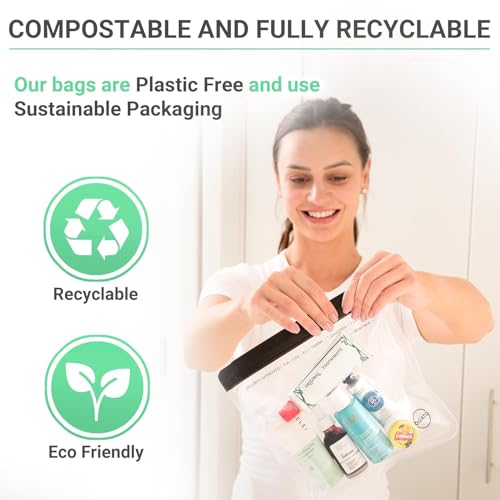 Ogato 3pcs - Clear TSA Approved Toiletry Bag - Our Quart Size Clear Toiletry Bags are Security Approved Worldwide for Liquids & Cosmetics - 100% 3-1-1 Compliant Travel Bags for Toiletries - Image 4