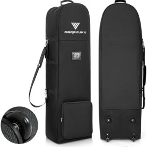 Golf Travel Bags for Airlines with Adjustable Support Rod and Detachable Shoulder Straps, Soft Foldable Golf Club Travel Covers, 900D Heavy Duty Oxford -Universal Size