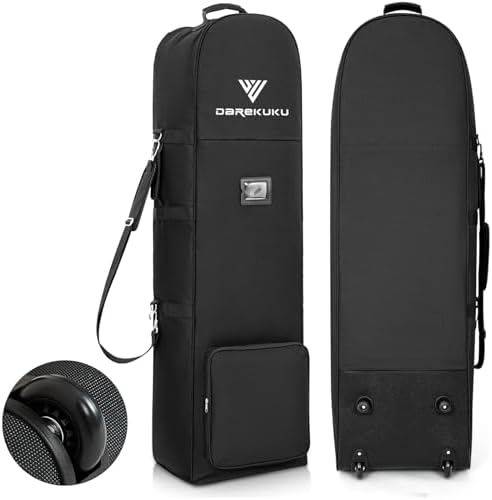 Golf Travel Bags for Airlines with Adjustable Support Rod and Detachable Shoulder Straps, Soft Foldable Golf Club Travel Covers, 900D Heavy Duty Oxford -Universal Size