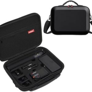 Father&I Osmo Camera 5 Pro Len Action 4 Action 3 Accessories&Adhesive Mount&Stick Thread Only Carry-ing Protective Case Hard Storage Bag Holder Outdoor for DJI Crossbody&Two Way Zipper, Black