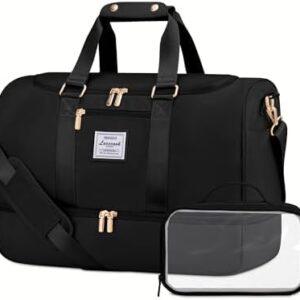 LOVEVOOK Gym bag for Women,Weekender Overnight Bag with Shoe Compartment, Personal Item Travel Duffle Bag with Toiletry Bags & Wet Pocket, Carry on Duffel Bags, Hospital Bag for Women Labor Delivery
