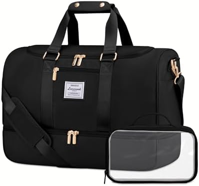 LOVEVOOK Gym bag for Women,Weekender Overnight Bag with Shoe Compartment, Personal Item Travel Duffle Bag with Toiletry Bags & Wet Pocket, Carry on Duffel Bags, Hospital Bag for Women Labor Delivery