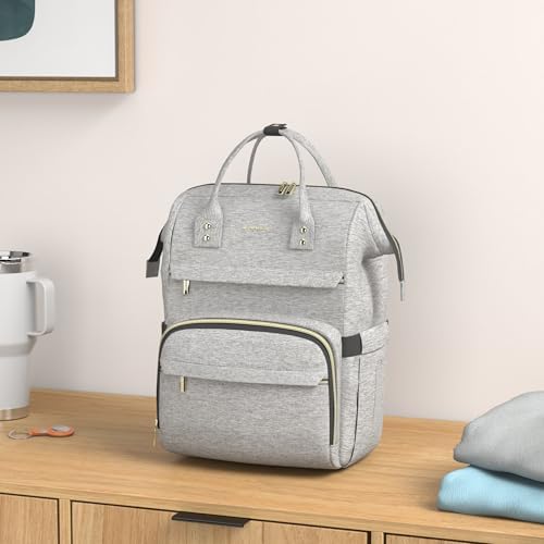 LOVEVOOK 17.3 Inch Laptop Backpack, Large Travel Backpack for Women, Water Resistant Teacher Backpack with Laptop Compartment, Professional Business Work bags with Charger, Austere Grey - Image 2
