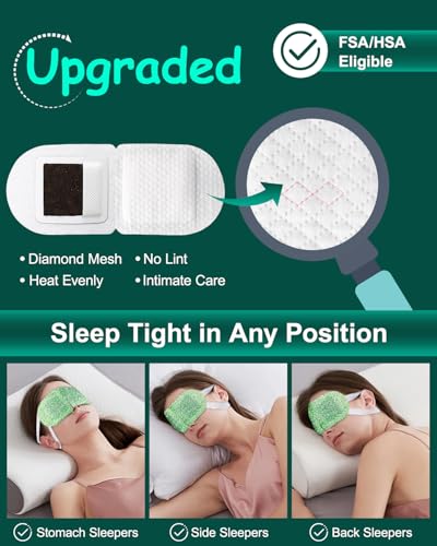 16 Packs Steam Eye Masks for Dry Eyes, Warm Compress Relief for Eye Fatigue & Puffiness, Sleep Heated Eye Mask, Disposable Travel Essentials, Spa Relaxation Gift for Women, FSA/HSA Eligible, Unscented - Image 2