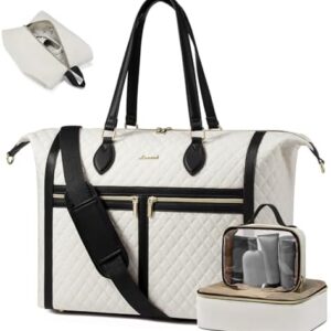 LOVEVOOK Travel Weekender 4-in-1 Duffle With Shoes Compartment, Carry On Overnight Bag, Toiletry Pouch & Wet Pocket, Large Tote for Women Labor Delivery Hospital