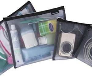 Travelon Set of 4 Mesh Pouches, Gray, 9.5 x 12.75 x 0.5