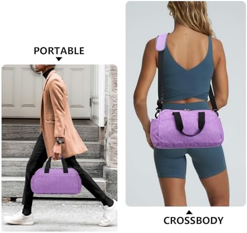 14 inch Small Gym Bag for Women & Men, Mini Duffel Bag for Travel Sports Lightweight Carry On Bag, Light Purple - Image 4
