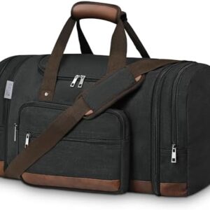 Duffle Bag for Travel,Overnight Weekend Gym Carry On Luggage Bag, 50L Travel Duffel Bag for Men Women, Expandable Spacious Travel Duffel Bag, Black
