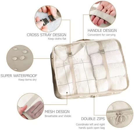8 Set Packing Cubes for Suitcases Travel Luggage Packing Organizers,Travel Accessories Essentials Luggage Organizer with Shoe/Tioletry/Laundry Bag - Image 2