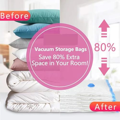 24 Pack Vacuum Storage Bags with Electric Pump, Space Saver Bags (5 Jumbo, 5 Large, 5 Medium, 5 Small, 4 Roll Up Bags) Travel Vacuum Seal Bags for Clothes, Bedding,Blankets,Duvets, Pillows - Image 3