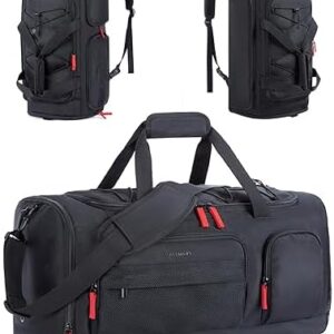 BAGSMART Gym Bag for Women & Men, 35L Sports Travel Duffel Bag with Shoe Laptop Compartment,Anti-Theft Carry On Weekender Bag for Airplane,Workout Overnight Backpack for Travel,Black