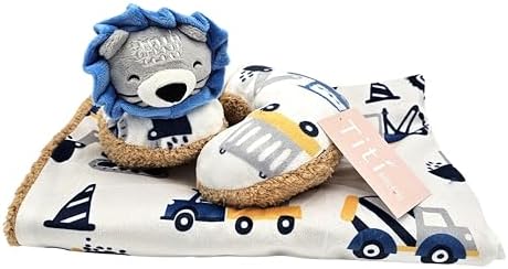 TITI with Love Reversible Baby Blanket and Pillow Set – Lion Baby Blanket with Neck Pillow for Infants, Toddlers, and Travel, 37x27 in