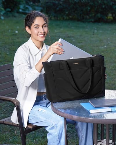 LOVEVOOK Tote Travel Bag for Women, Puffer Work Handbag with Zipper for Teacher Nurse, Quilted Laptop Shoulder Gym Bag Cute - Image 8