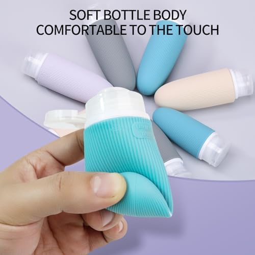 4 Pack Travel Bottles Set - 60ml Tsa Approved Leak Proof Silicone Containers for Shampoo, Conditioner, Lotion & Body Wash, Reusable Travel Size Containers for Toiletries - Image 6