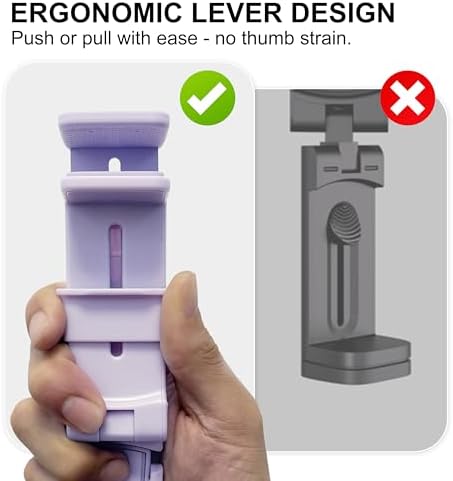 Perilogics 2025 Upgraded Travel Essentials Must Have Airplane Phone Holder Mount. Improved Ergonomic Lever, Perfect for Long Flight, Cruise, Desk, Travel Gift for Content Creator (Lavendar) - Image 6