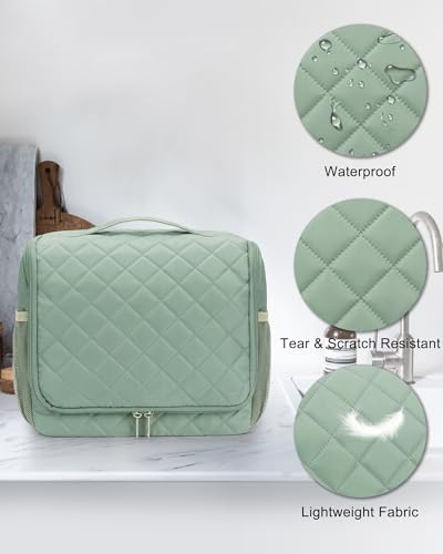 Relavel Toiletry Bag for Men, Hanging Travel Makeup Bag for Women, Waterproof Large Cosmetic Organizer Multiple Compartments for Accessories, Full Sized Toiletries Dopp Kit Shaving Bag (Green, Medium) - Image 5