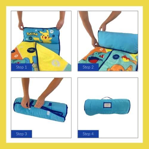 Pokemon Anime 24"(W) X 45"(L) Soft Toddler Nap Mat with Pillow and Blanket Perfect for Preschool, Daycare, and Travel (100% Official Licensed Product) - Image 6