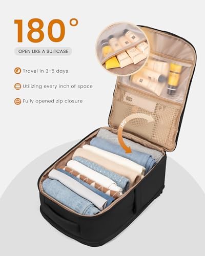 LOVEVOOK Travel Backpack For Women with Waist Strap, 40L Carry On Backpack Luggage Flight Approved,TSA Personal ltem Travel Bag Essentials Fits 17.3 Inch Laptop,Weekender Daypack with 3 Packing Cubes - Image 7