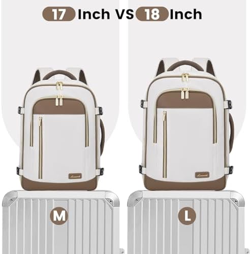LOVEVOOK Travel Backpack for Women & Men, 40L Carry On Backpack, Personal Item Bag with 3 Packing Cubes, Business Weekender Overnight Luggage Daypack, Fits 17 Inch Laptop, Beige Grey - Image 7