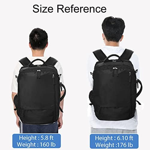 Hanples Travel Backpack for Women Men, Large Carry On Person Item Luggage Backpack, TSA Flight Approved 17.3 In Laptop Bag, Waterproof anti theft Casual Hiking Bag (Black) - Image 10