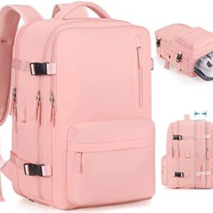 Bagsure Large Travel Backpack for Women Men, 45L Expandable Carry On Backpack, 17 Inch Laptop Backpack Waterproof College Business, Flight Approved
