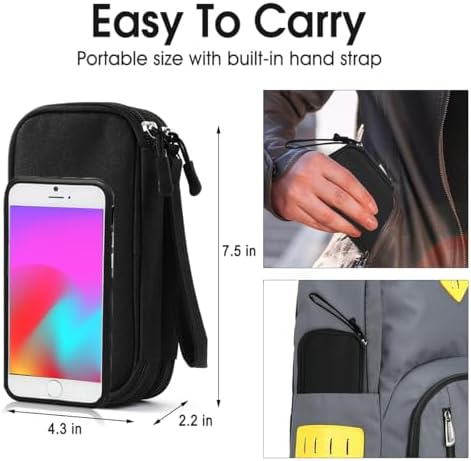 Travel Electronic Organizer Pouch Bag, 3 Compartments Portable Electronic Phone Accessories Storage Multifunctional Case for Cable, Cord, Charger, Hard Drive, Earphone(Pink) - Image 6