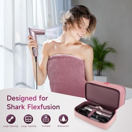 Travel Hair Dryer Case for Shark FlexFusion Case, Portable Hair Tools Bag for Shark FlexStyle Blow Dryer, Double-Layer Storage Carrying Case for Shark Flex Fusion Air Straightener Attachments Holder - Image 5