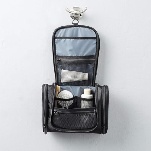 Amazon Basics Hanging, Travel Toiletry Bag Organizer, Shower Dopp Kit, Black - Image 6