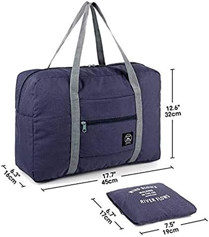 2 Pack Foldable Travel Bag Waterproof Travel Duffel Bag,Women Ladies Man Canvas Weekender Bag Overnight Carry-on Tote Duffel in Trolley Handle (Black&Rred)… - Image 3
