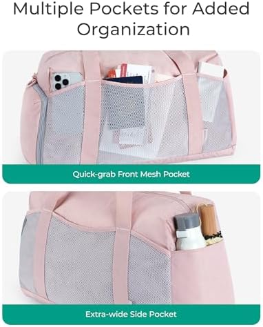 BAGSMART Foldable Duffle Bag for Women - 35L Carry On Weekender Overnight Sports Duffel with Shoe Compartment, Personal Item Travel Workout Bag for Travel Yoga, Black - Image 4