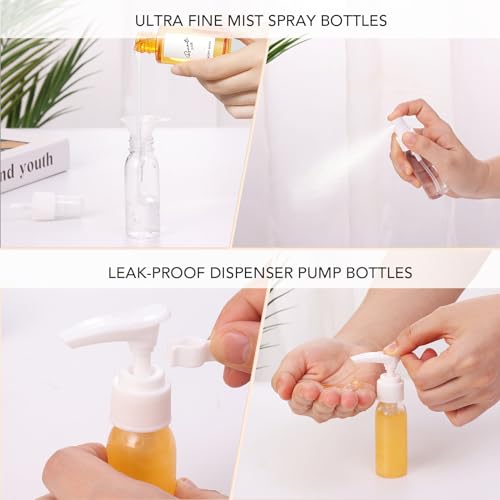 Muslish 21 Pack Travel Bottles for Toiletries, Leak-Proof TSA Compliant Silicone Travel Size Containers for Shampoo and Conditioner, BPA Free with Toiletry Bag (Cream) - Image 6