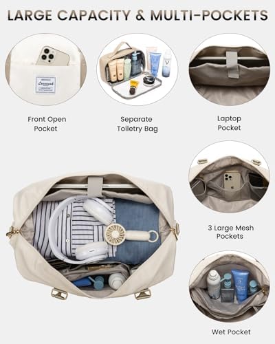 LOVEVOOK Travel Bag Weekender Bags for Women, Carry on Overnight Bag with Shoe Compartment,Duffle Bag with Laptop Pocket,Hospital Bag for Labor Delivery,Gym Tote Bag with Toiletry Bag - Image 3