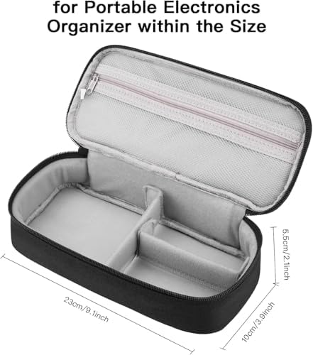 Cable Organizer Bag, Electronic Organizer Travel Case for Charger & Cords, Travel Accessories, Portable Power Bank (Black) - Image 3