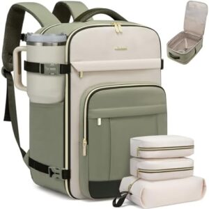 LOVEVOOK 40L Travel Backpack for Women & Men - 17.3 Inch Carry On Backpack & Personal Item Backpack for Airlines, Spacious and Durable Design, with 3 Packing Cubes