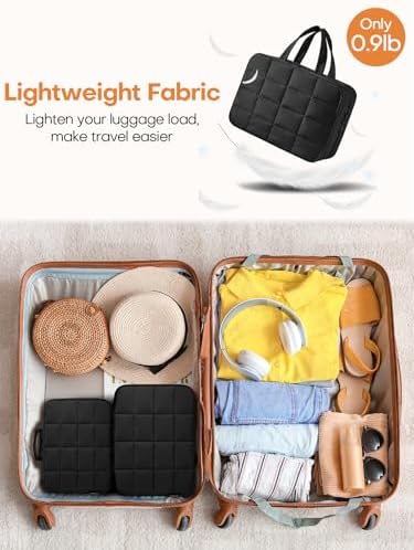 Travel Toiletry Bag with Separate Jewelry Organizer, Water-resistant Makeup Bag with Hanging Hook, Large Capacity Travel Organizer for Toiletries, Cosmetic, Vacation Accessories - Medium - Image 3
