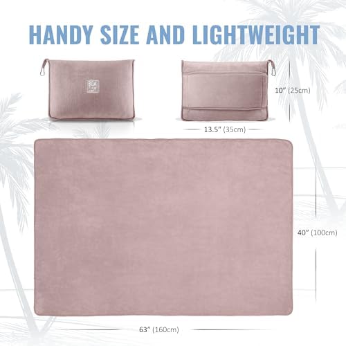 BOACAY Soft & Warm Travel Blanket for Airplane & Car - Long Flight Essential for Women, Men, Kids - Compact Pillow with Luggage Sleeve & Backpack Clip - Image 7