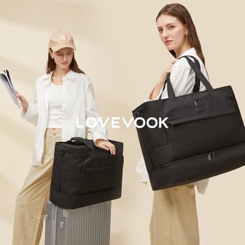 LOVEVOOK Weekender Bags for Women Travel, Large Personal Item Travel Overnight Bag, Carry on Duffle Bags with Shoe Compartment, Toiletry Bag, Wet Pocket, for Airplane, Hospital Labor Delivery - Image 8