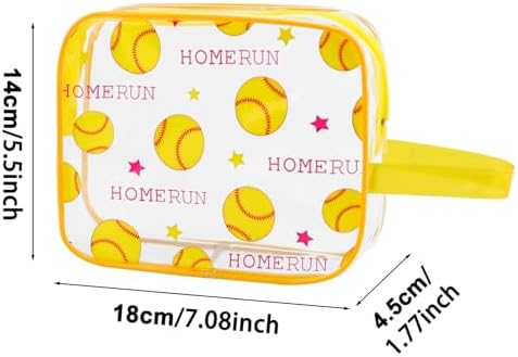 16PCS Softball Cosmetic Bag - Softball Gift Accessories Bags Goodie Snack Makeup Bag,Waterproof Softball Clear PVC Bag,Travel Toiletry Zipper Pouch Organizer,Softball Team Gifts for Girls Team Player - Image 3