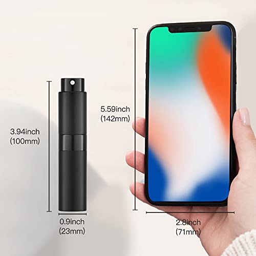 LISAPACK 8ML Atomizer Perfume Spray Bottle for Travel (3 PCS) Empty Cologne Dispenser, Portable Sprayer (Black) - Image 7