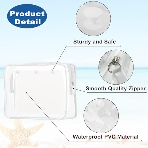 Clear Insert Bag Accessories for Beach Tote Bag, Clear Travel Storage Inner Pouch for Cosmetic, Toiletry & Makeup Brush Organizer Divider - Image 3