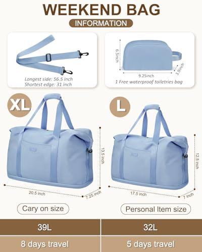 Expandable Travel Duffle Bags Weekender Overnight Bags for Women Men Hospital Bag for Women Labor Delivery with Toiletry Bag Waterproof - Image 2