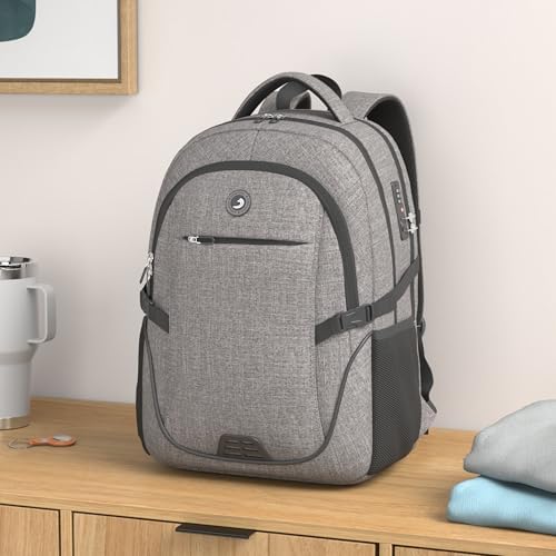 SHRRADOO Anti Theft Laptop Backpack Travel Backpacks with usb Charging Port for Women Men College Backpack Computer Bag Fits 17 Inch Laptop,Black - Image 2