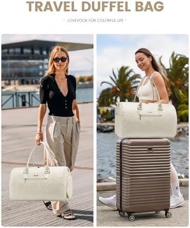 LOVEVOOK Travel Duffle Bag, Weekender Bag for Women with Toiletry Bag, Carry on Overnight Bag with Shoe Compartment, Gym Duffel Bag with Wet Pocket, Mommy Hospital Bags for Labor and Delivery - Image 7