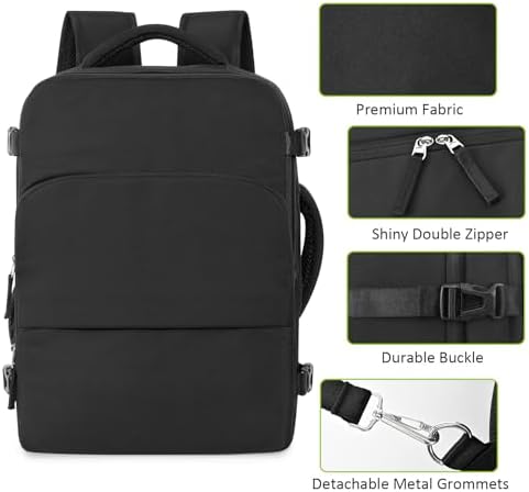 Travel Backpack for Women Men,Travel Laptop Backpack w/USB Charging Port, Waterproof Travel Backpack Carry On Flight Approved,Weekender Business Hiking Bag,Laptop Backpack 15.6 inch - Image 5